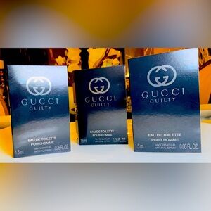 “HOST PICK” GUCCI GUILTY POUR HOMME MEN’S COLOGNE TOILETTE  SPRAY THREE SAMPLE